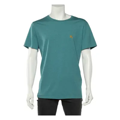 Burberry Turquoise Green Cotton Knit Roundneck T-Shirt