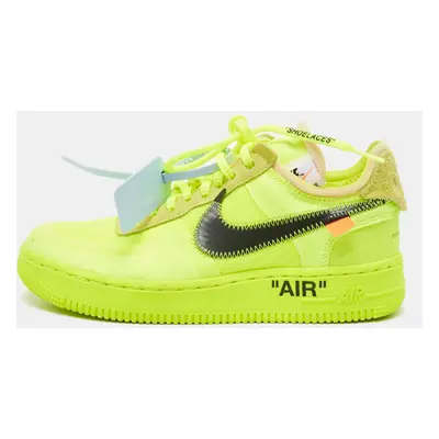 Off-White x Nike Green Mesh and Suede Force Low White Volt Sneakers Size