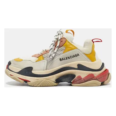 Balenciaga Multicolor Mesh and Nubuck Leather Triple Low Top Sneakers Size