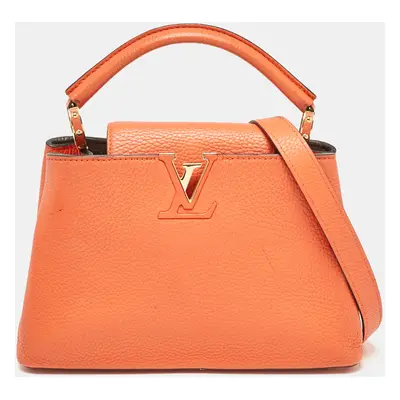 Louis Vuitton Orange Taurillon Leather Capucines BB Bag