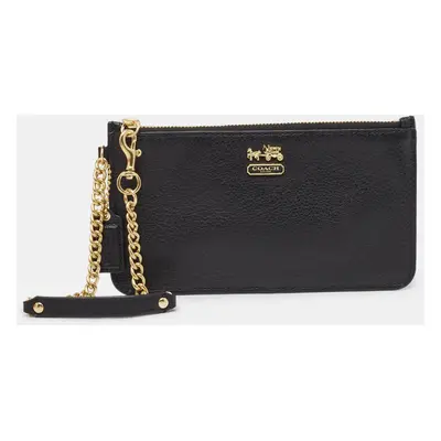 Coach Black Leather Chain Pouch