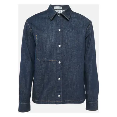 Dior Homme Navy Blue Denim Button Front Jacket