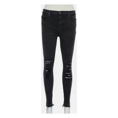 J Brand Dement Black Denim Distressed Alana Jeans