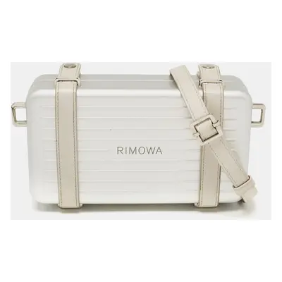 Christian Dior x Rimowa Silver Aluminum and Leather Personal Clutch Bag