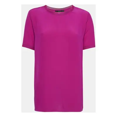 Gucci Magenta Pink Silk Open Back T-Shirt