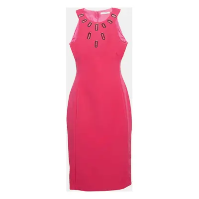 Versace Collection Pink Crepe Embellished Sheath Dress