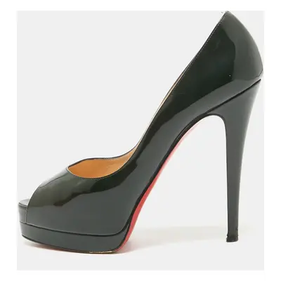 Christian Louboutin Dark Green Patent Leather Altadama Pumps Size