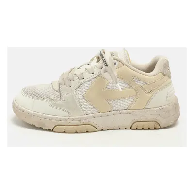 Off-White Cream Leather and Mesh Out Of Office Low Top Sneakers Size