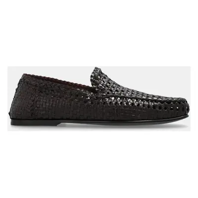 Dolce & Gabbana Brown Hand-woven Driver Loafers IT