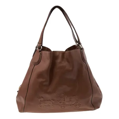 Coach Brown Leather Edie Carriage Shoulder Bag