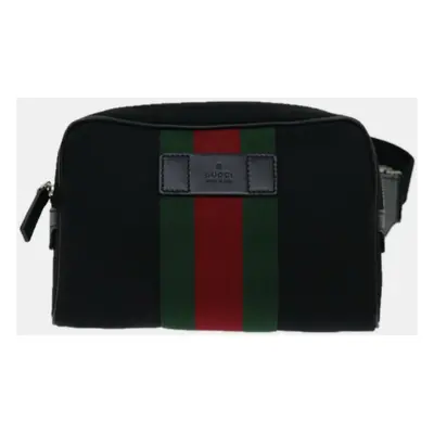 Gucci Black Canvas Web Belt bag