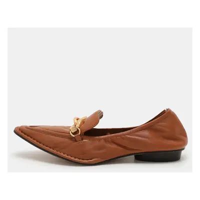 Tory Burch Brown Leather Jessa Loafers