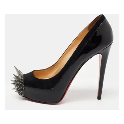 Christian Louboutin Black Patent and Suede Asteroid Pumps Size 38.5