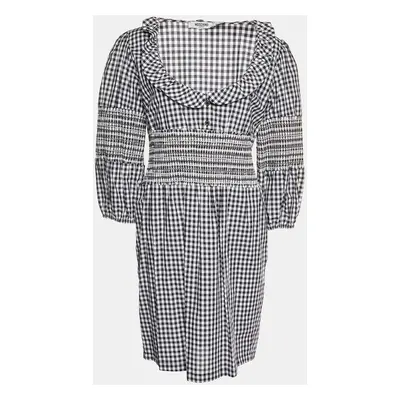 Moschino Jeans Monochrome Gingham Check Cotton Dress