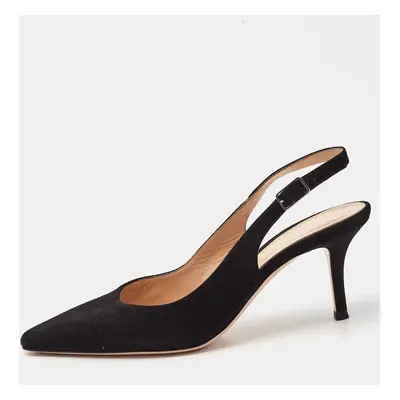 Gianvito Rossi Black Suede Slingback Pumps 38.5