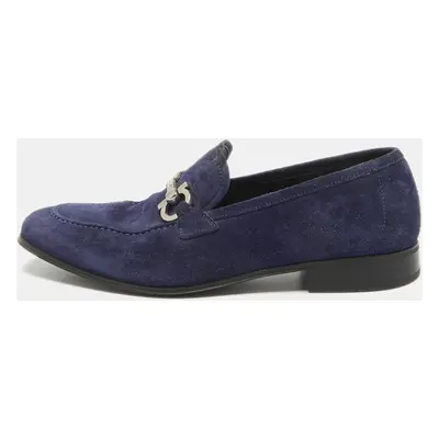 Salvatore Ferragamo Blue Suede Gancini Loafers Size 41.5