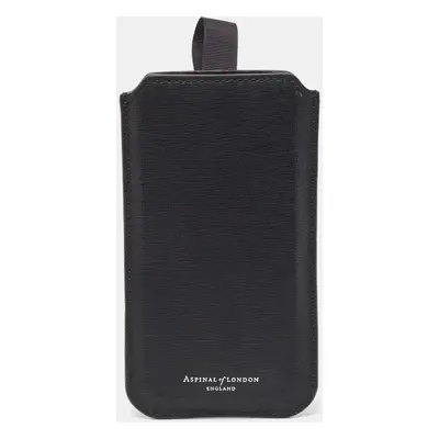 Aspinal Of London Black Leather Phone Case