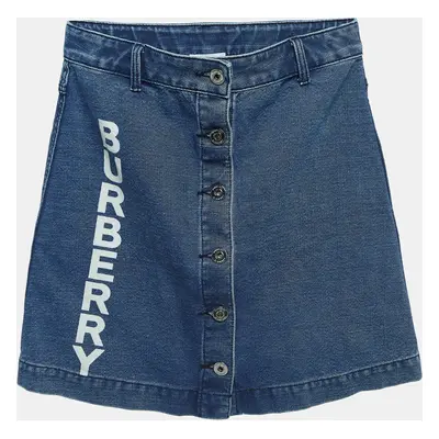 Burberry Blue Logo Print Denim Skirt (12 Yrs)