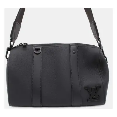 Louis Vuitton Noir Grained Calf Leather City Keepall Size Aerogram