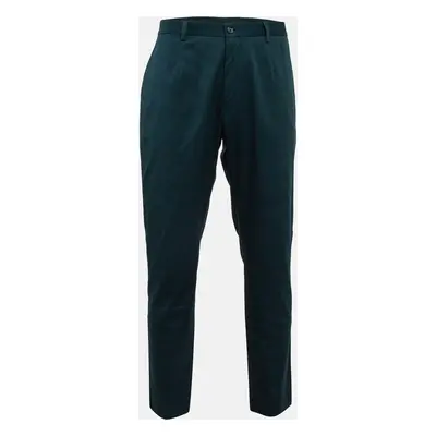 Dolce & Gabbana Green Cotton Formal Trousers