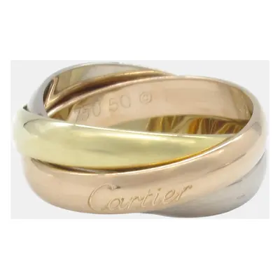 Cartier 18K Rose, Yellow and White Gold Trinity Band Ring EU