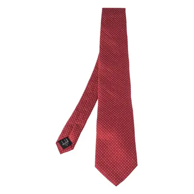 Dunhill Red Dot Patterned Jacquard Silk Tie