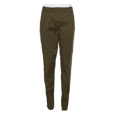 Burberry Brit Khaki Green Cotton Pleated Pants