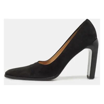 Gucci Black Suede Square Toe Pumps Size 38.5