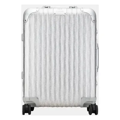 Dior Silver Rimowa Oblique Aluminum Gradient Cabin Luggage