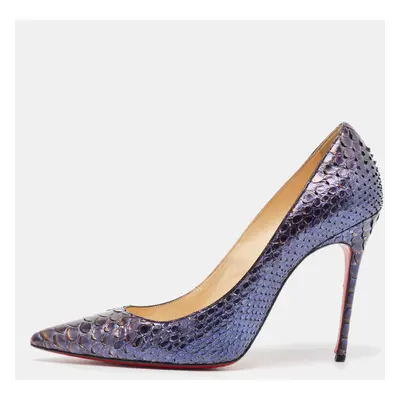 Christian Louboutin Metallic Blue Python Kate Pumps Size 39.5