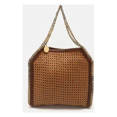 Stella McCartney Brown Woven Faux Leather Falabella Tote