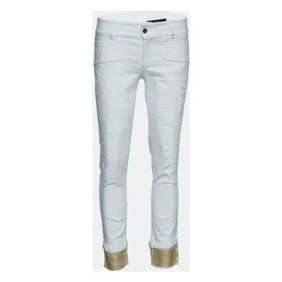 Just Cavalli White Denim Cropped Jeans Waist 30"