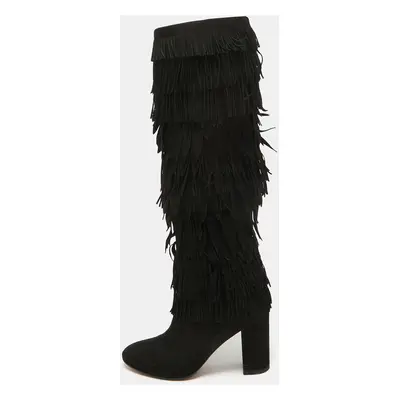 Dolce & Gabbana Black Suede Knee Length Boots Size