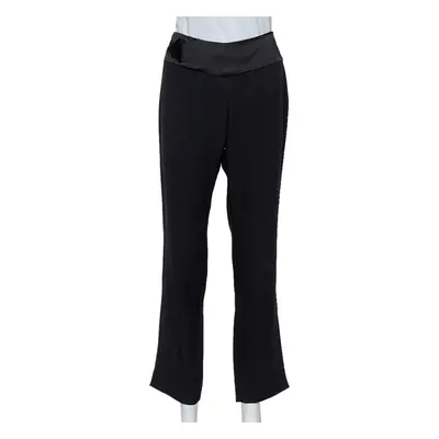 Emporio Armani Black Crepe Tapered Leg Trousers