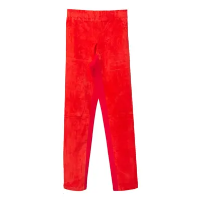 Joseph Red Lambskin & Cotton Stretch Leggings