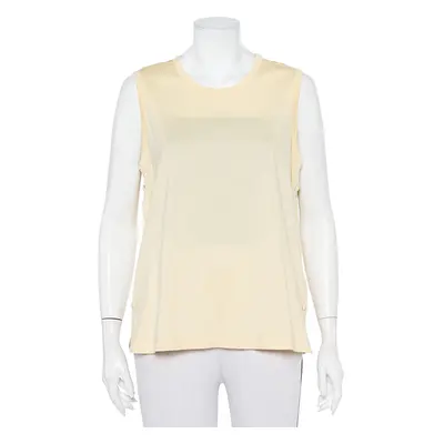 Joseph Yellow Jersey & Silk Satin Side Button Detail Tank Top