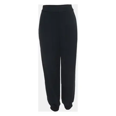 Dolce & Gabbana Black Crepe Logo Tape Detail Pants