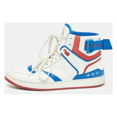 Louis Vuitton White/Blue Leather Trainers High Sneakers Size