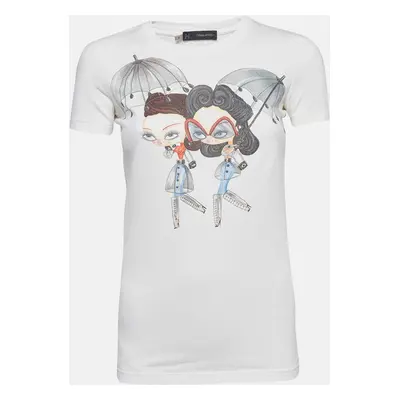 Dsquared2 White Print Cotton Short Sleeve T-Shirt