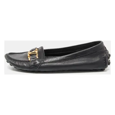 Louis Vuitton Black Leather Oxford Loafers Size