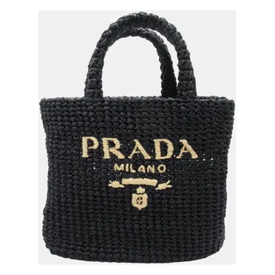 Prada Black Straws Tote Bag