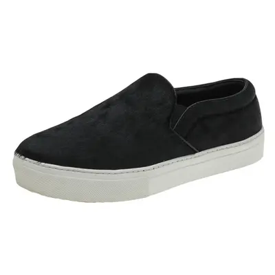 Celine Black Pony Hair Slip On Sneakers Size