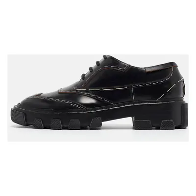 Balenciaga Black Leather Topstitch Derby Size