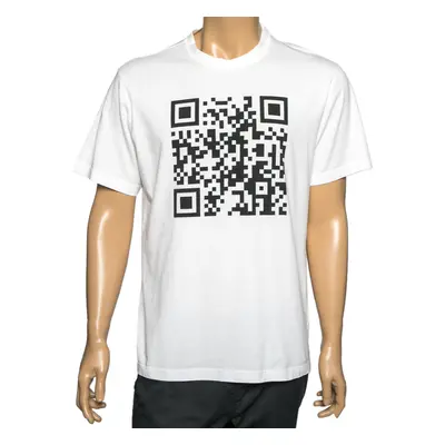 Vetements White Cotton Qr Code Printed Crew Neck T-Shirt