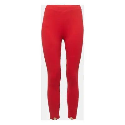 Elisabetta Franchi Red Nylon Knit Leggings