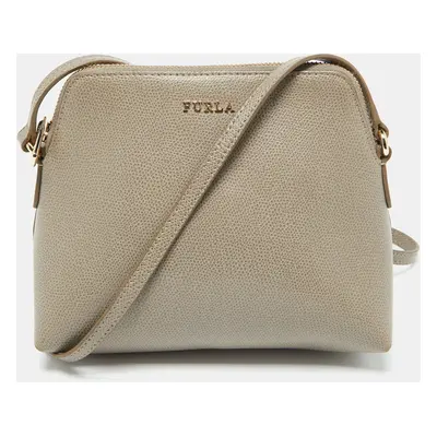 Furla Taupe Grey Leather Camelia Crossbody Bag