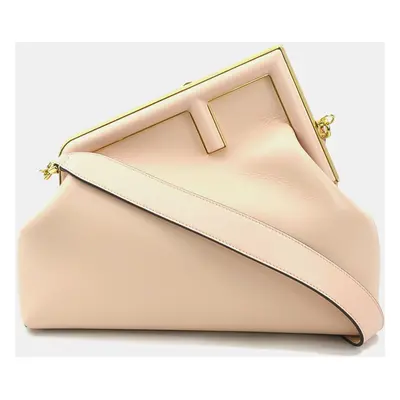 Fendi Leather Pink First Medium Shoulder Bag