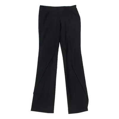 Alexander McQueen Black Wool Wide Leg Flared Trousers