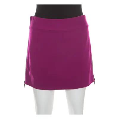 Diane Von Furstenberg Magenta Stretch Side Zip Detail Mini Skirt