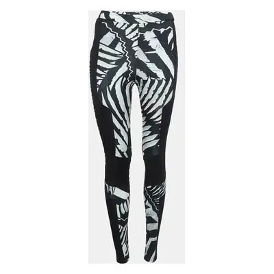 Just Cavalli Black/White Printed Jersey Leggings